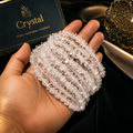 Natural Clear Crystal Uncut Chip Stone Mala Necklace | Premium Quartz Healing Beads for Meditation, Reiki & Spiritual Energy