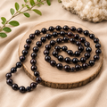 Black Tourmaline Bead Knotted Mala for Protection and Grounding