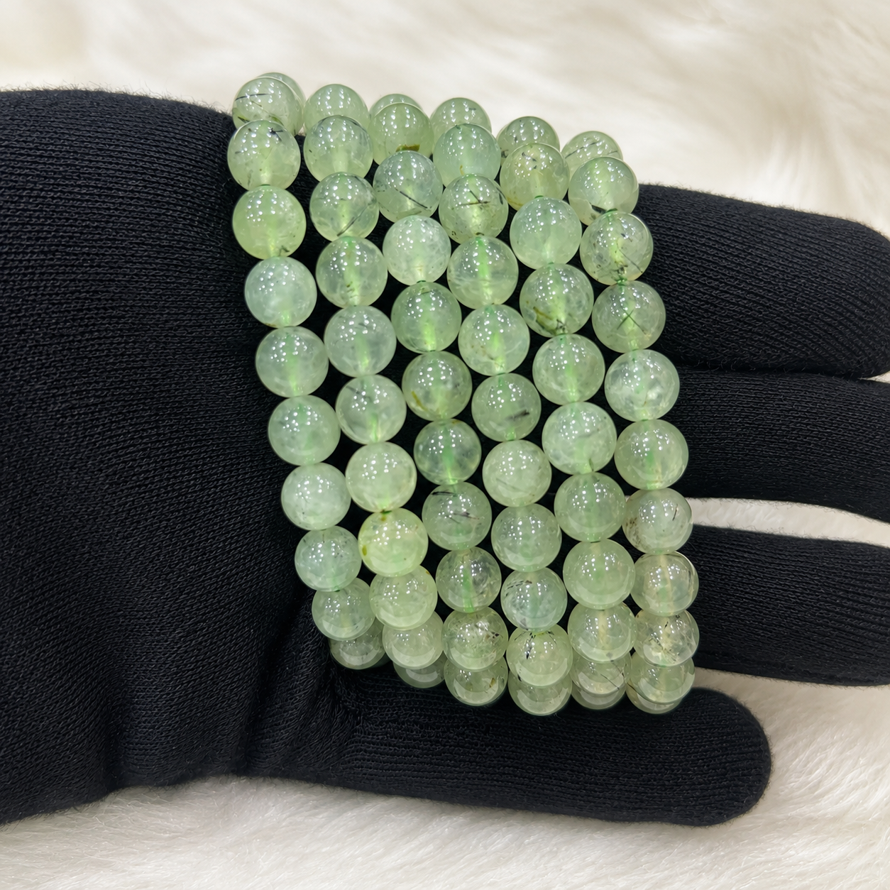 Natural Prehnite Bracelet 8 mm | Genuine Green Prehnite Crystal Beaded Bracelet