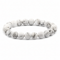 Howlite 8 mm Bracelet | Natural Crystal Healing Bead Bracelet