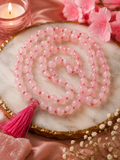 Natural Rose Quartz Mala (108 Beads) – Love, Emotional Healing & Heart Chakra Crystal