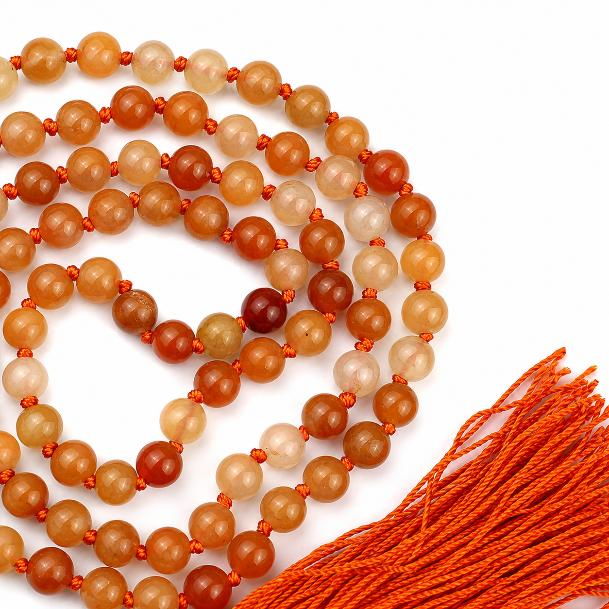 Carnelian Jaap Mala 108 – Natural Healing Crystal Meditation Prayer Mala