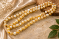 Yellow Calcite Bead Knotted Mala Necklace, Natural 108 Prayer Beads for Meditation, Healing Crystal Japa Mala for Positivity, Confidence & Spiritual Growth