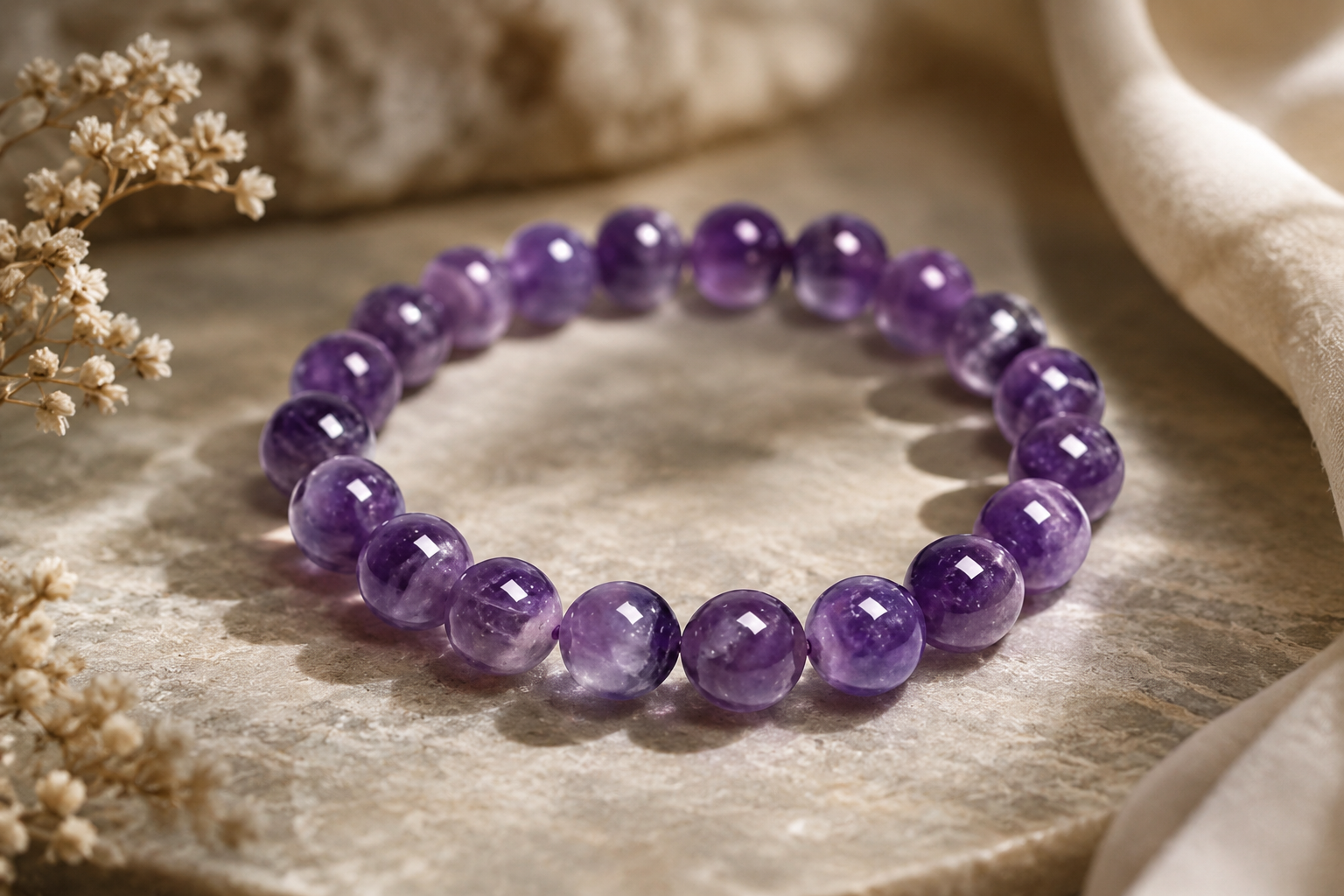 Natural Amethyst Crystal Bracelet – Healing & Spiritual Protection