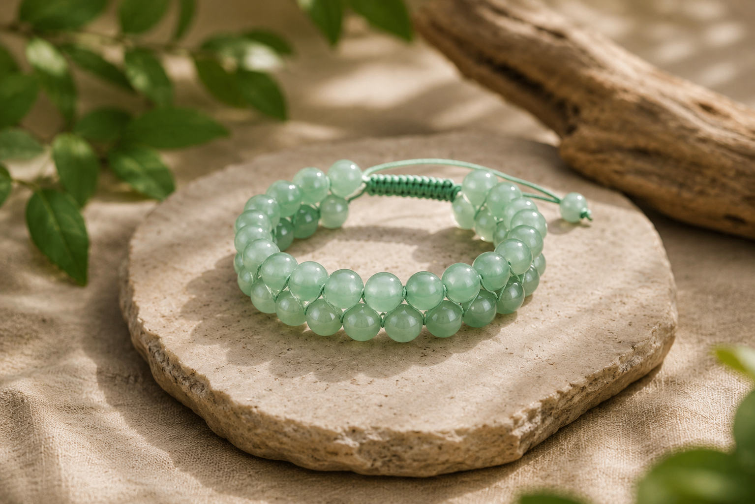 Natural Green Aventurine Crystal Bracelet – Luck, Prosperity & Success