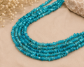 Blue Apatite Faceted Rondelle Beads Necklace – Natural Gemstone Strand for Clarity, Communication & Spiritual Growth