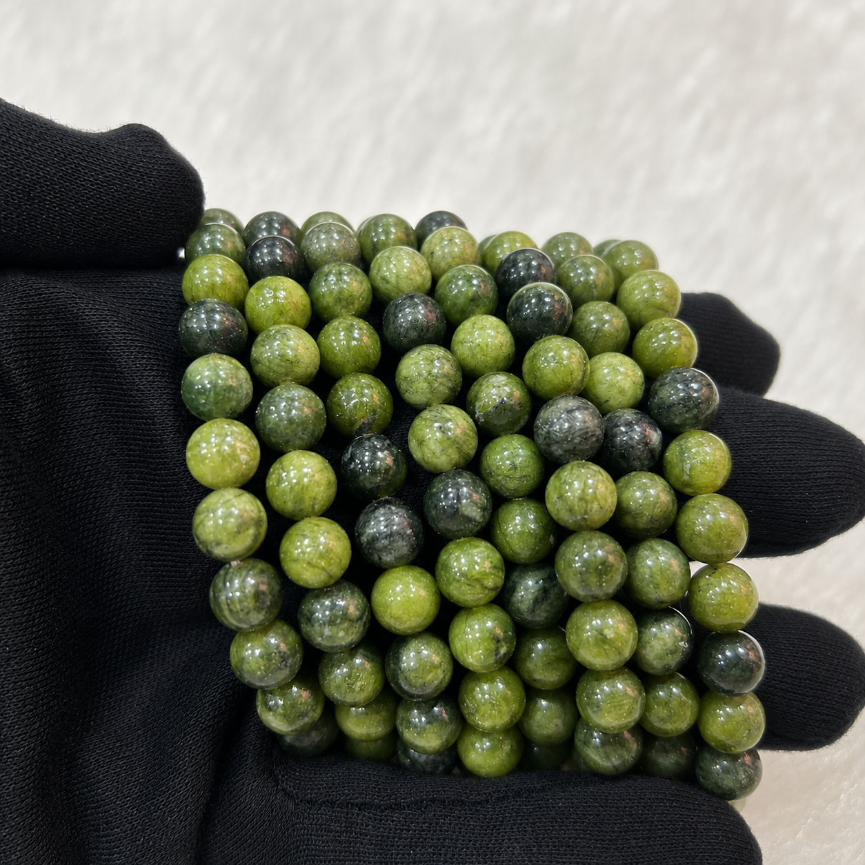 Natural Green Jade Bracelet 8 mm | Genuine Green Jade Crystal Beaded Bracelet for Prosperity & Harmony