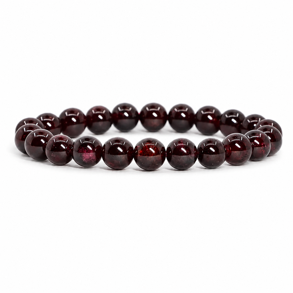 Natural Garnet Bracelet 8mm | Genuine Red Crystal Bracelet