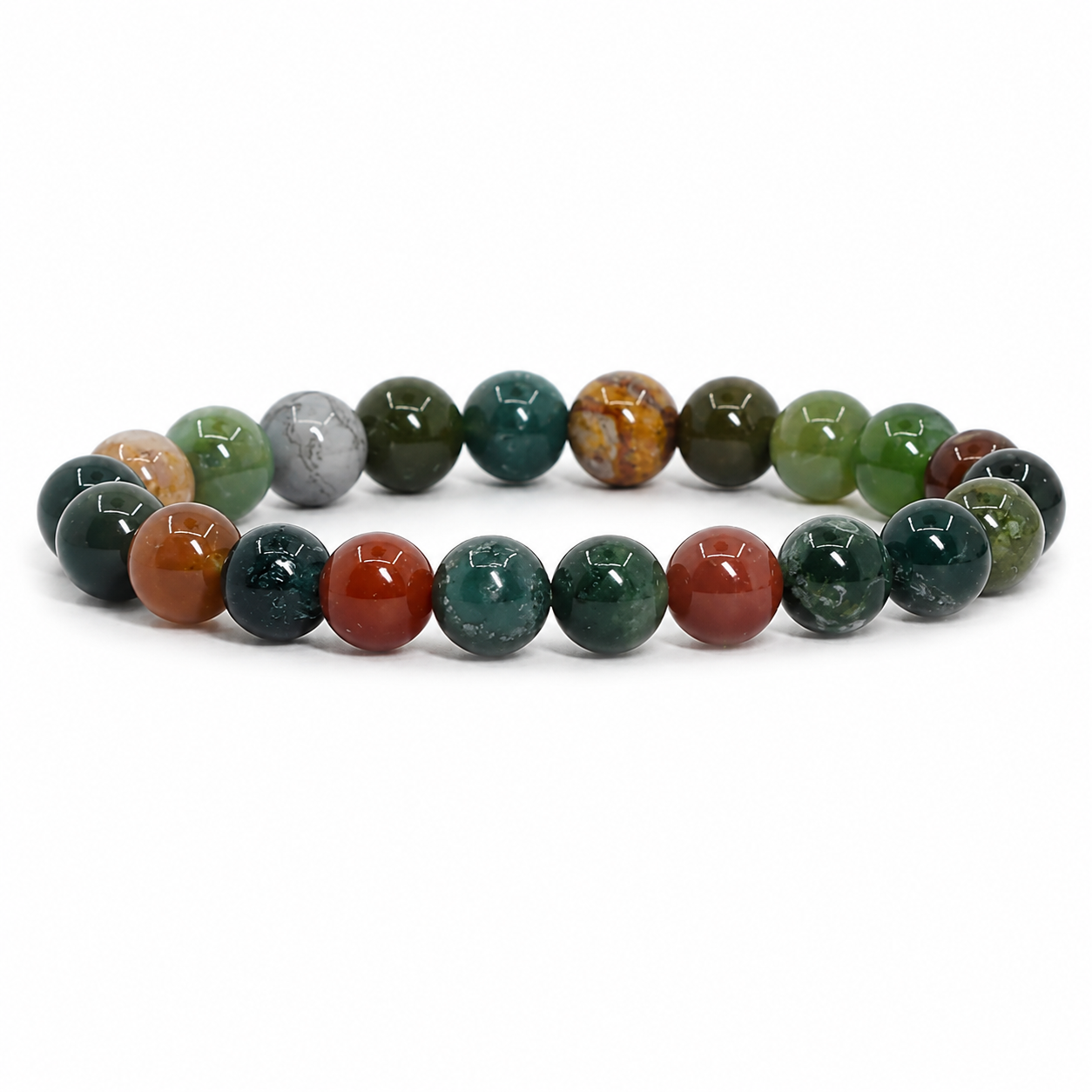 Natural Bloodstone Bracelet 8 mm | Genuine Bloodstone Gemstone Beaded Bracelet