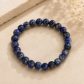 Natural 8mm Lapis Lazuli Bracelet – Genuine Blue Crystal Bead Bracelet for Wisdom, Confidence & Protection