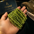 Natural Peridot Uncut Chip Stone Mala Necklace | Premium Green Peridot Crystal Healing Beads for Meditation, Reiki & Chakra Healing