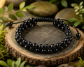 Natural Black Tourmaline Double Beaded Wire Crystal Adjustable Bracelet – Protection & Grounding Jewelry