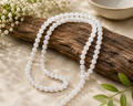 Natural White Moonstone Mala Necklace | 8mm Round Moonstone Beads | Handmade Crystal Meditation Mala | Spiritual & Healing Jewelry