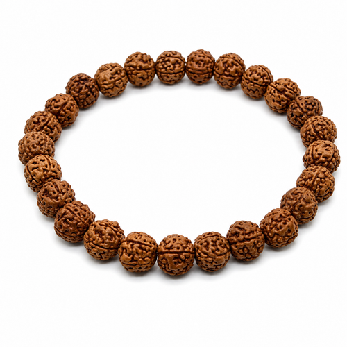 Natural 5 Mukhi Rudraksha Bracelet 8mm | Sacred Spiritual Bracelet