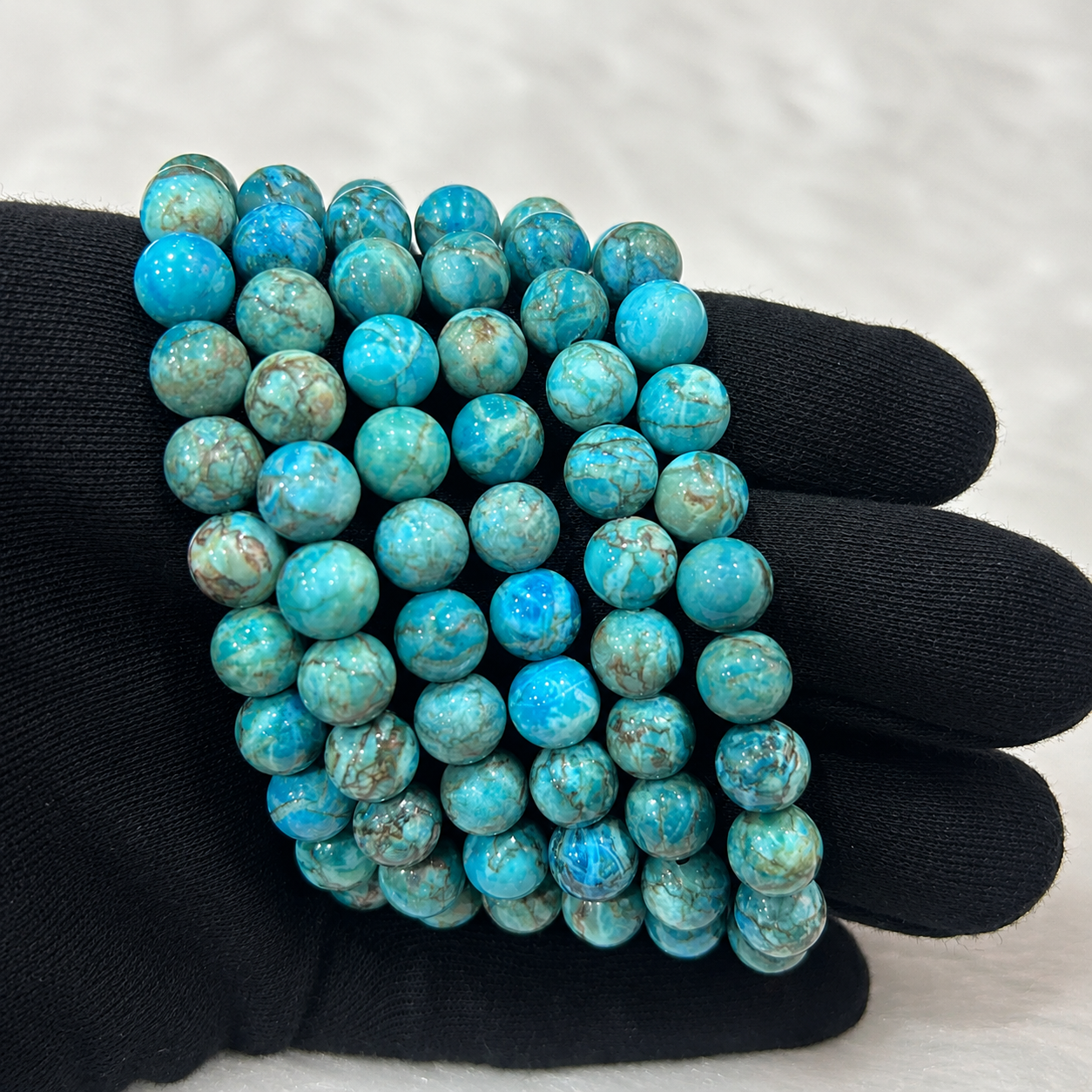 South African Turquoise Bracelet 8 mm | Natural Gemstone Bracelet