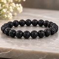 Natural Black Lava Stone 8mm Bracelet – Grounding, Strength & Root Chakra Bracelet