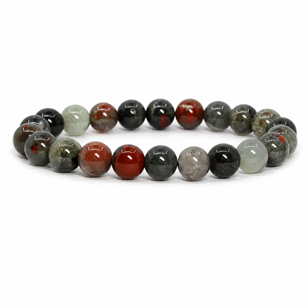 Natural African Bloodstone Bracelet 8mm | Healing Crystal Bracelet