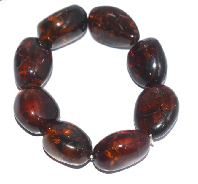 Genuine Big Amber Adjustable Bracelet – Natural Pain Relief Timeless Beauty