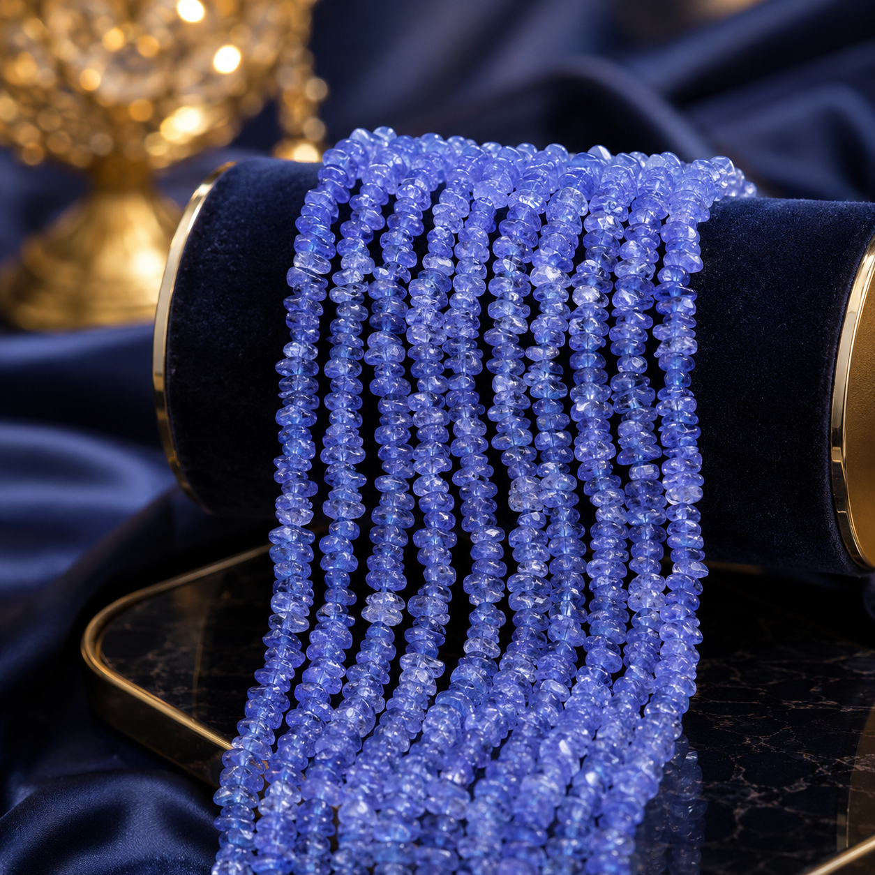 Natural Tanzanite Crystal Chip Beads Strand – Genuine Purple-Blue Gemstone Chips for Jewelry Making, Bracelets & Necklaces