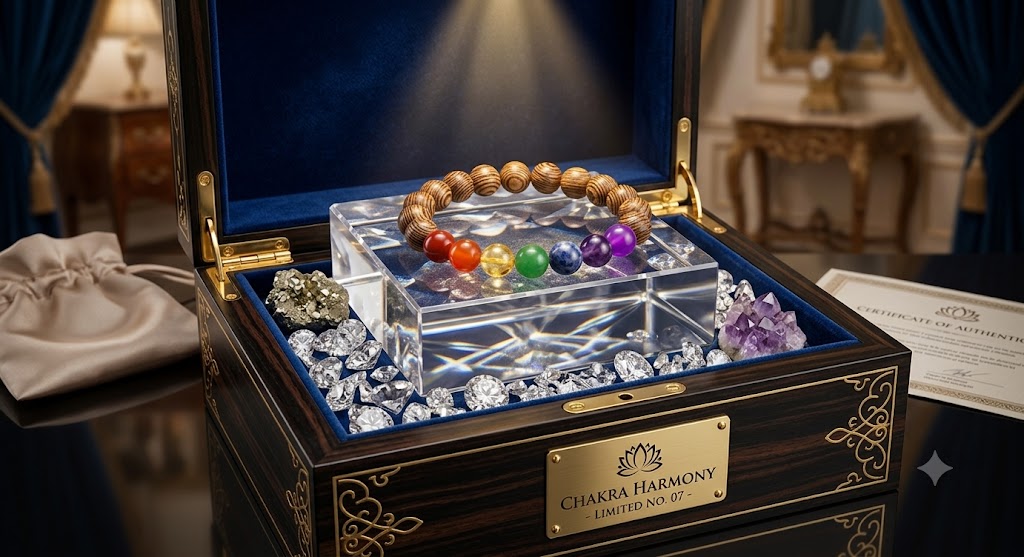 7 Chakra Crystal Bracelet with Wood Beads | 8 MM Natural Healing Brace