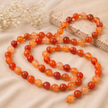 Carnelian Bead Knotted Mala for Confidence, Vitality, and Motivation