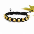 Golden Hematite Adjustable Macrame Bracelet | Gold Finish Energy Bracelet for Men & Women