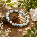Natural Evil Eye Ice Glacierite Bracelet 13 MM – Protection, Peace & Positive Energy Crystal Bracelet