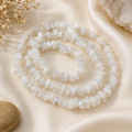 Natural Rainbow Moonstone Chip Stone Mala Necklace – 108 Beads | Healing Crystal Meditation Japa Mala | Yoga Prayer Beads