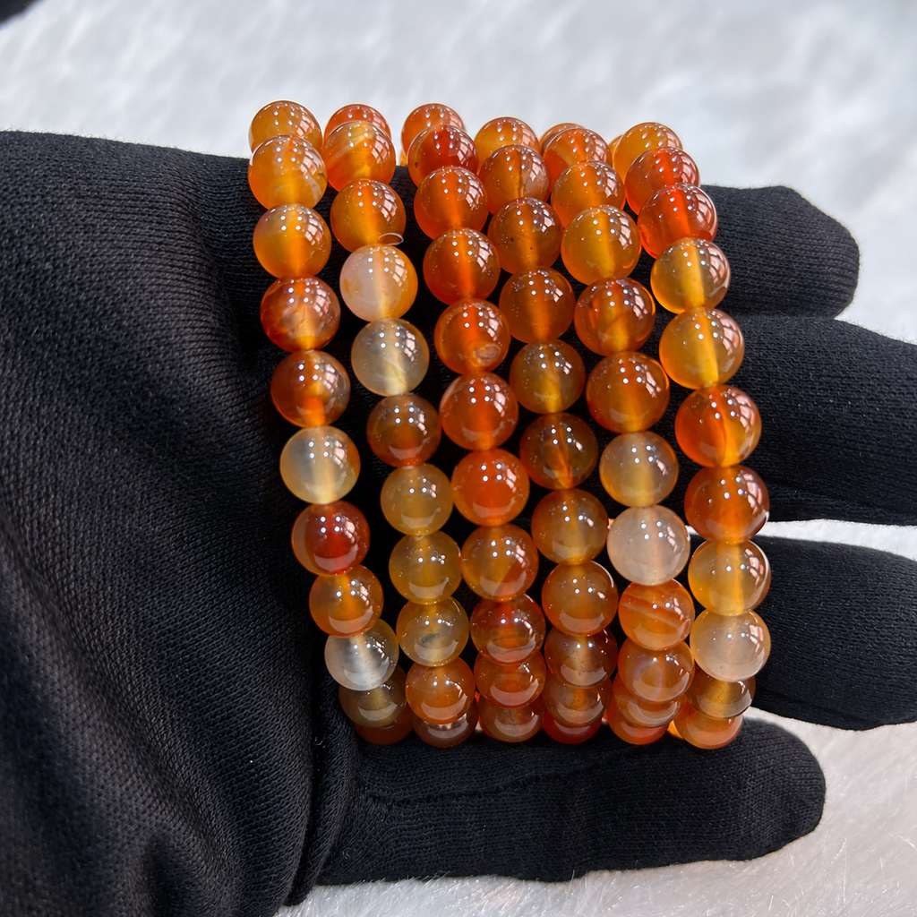 Carnelian 8 mm Bracelet – Natural Gemstone Energy Beaded Bracelet