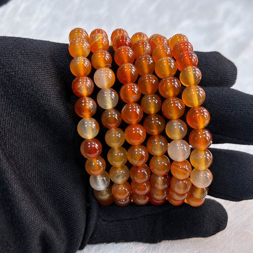 Carnelian 8 mm Bracelet – Natural Gemstone Energy Beaded Bracelet
