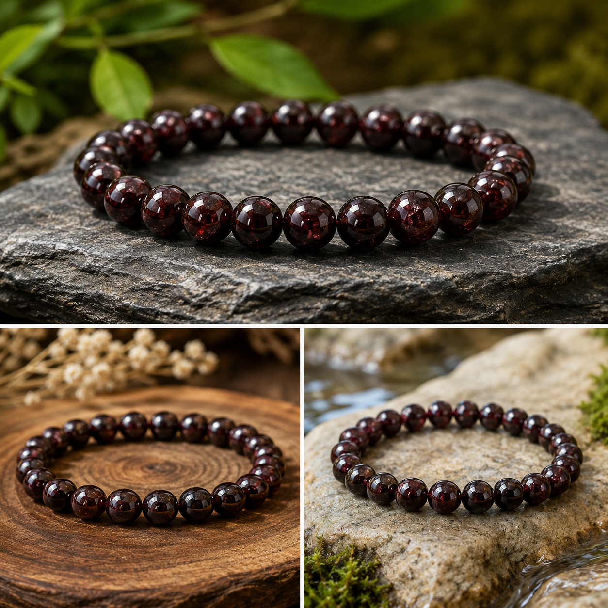 Natural Garnet Crystal Bracelet – Love, Strength & Vitality