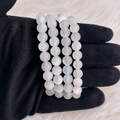 Natural Moonstone 8mm Bracelet | Genuine Moonstone Crystal Beaded Bracelet for Emotional Balance & Intuition