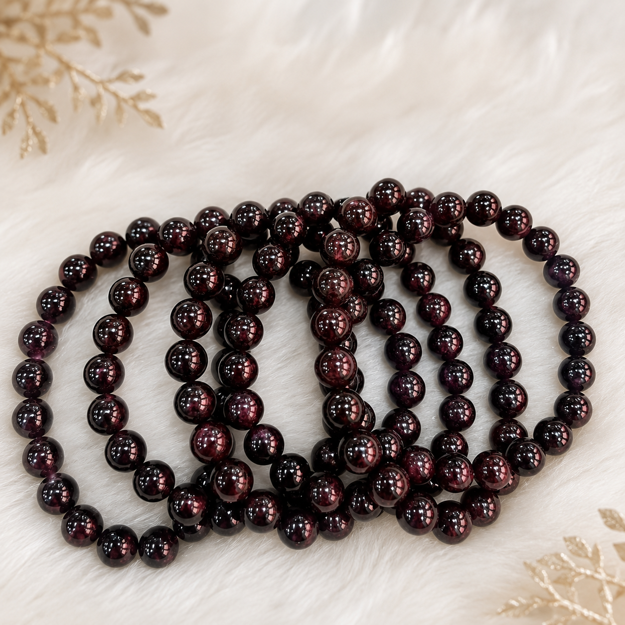Natural Garnet Bracelet 8mm | Genuine Red Crystal Bracelet