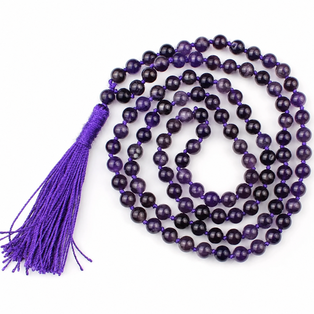 Natural Amethyst 108 Beads Jaap Mala |