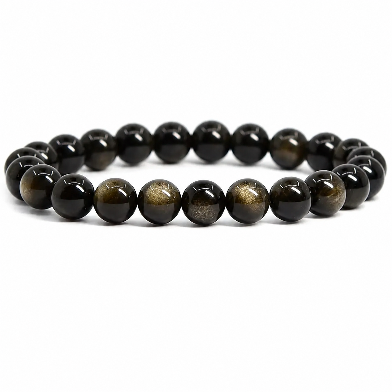 Natural Black Obsidian Bracelet 8 mm | Protection Crystal Beaded Bracelet