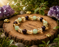 Natural Citrine, Green Aventurine & Garnet Bracelet 8 MM – Wealth, Success & Energy Crystal Bracelet