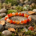 Natural Carnelian Agate Bracelet 8 MM | Energy, Confidence & Vitality