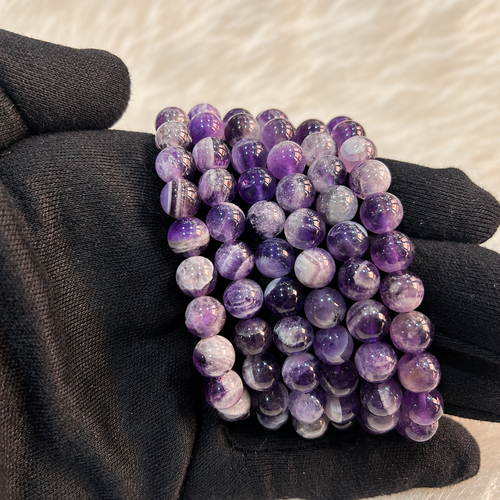 Natural 8 mm Amethyst Bracelet – Genuine Crystal Healing Beads