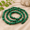 green Malachite Chip Bead Knotted Mala for Transformation and Protection
