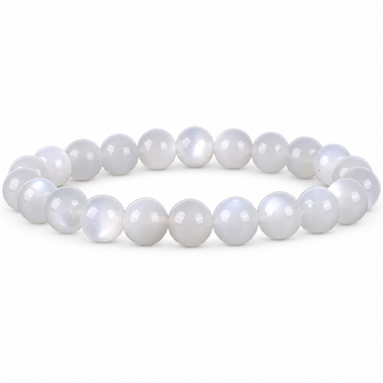 Natural Moonstone 8mm Bracelet | Genuine Moonstone Crystal Beaded Bracelet for Emotional Balance & Intuition