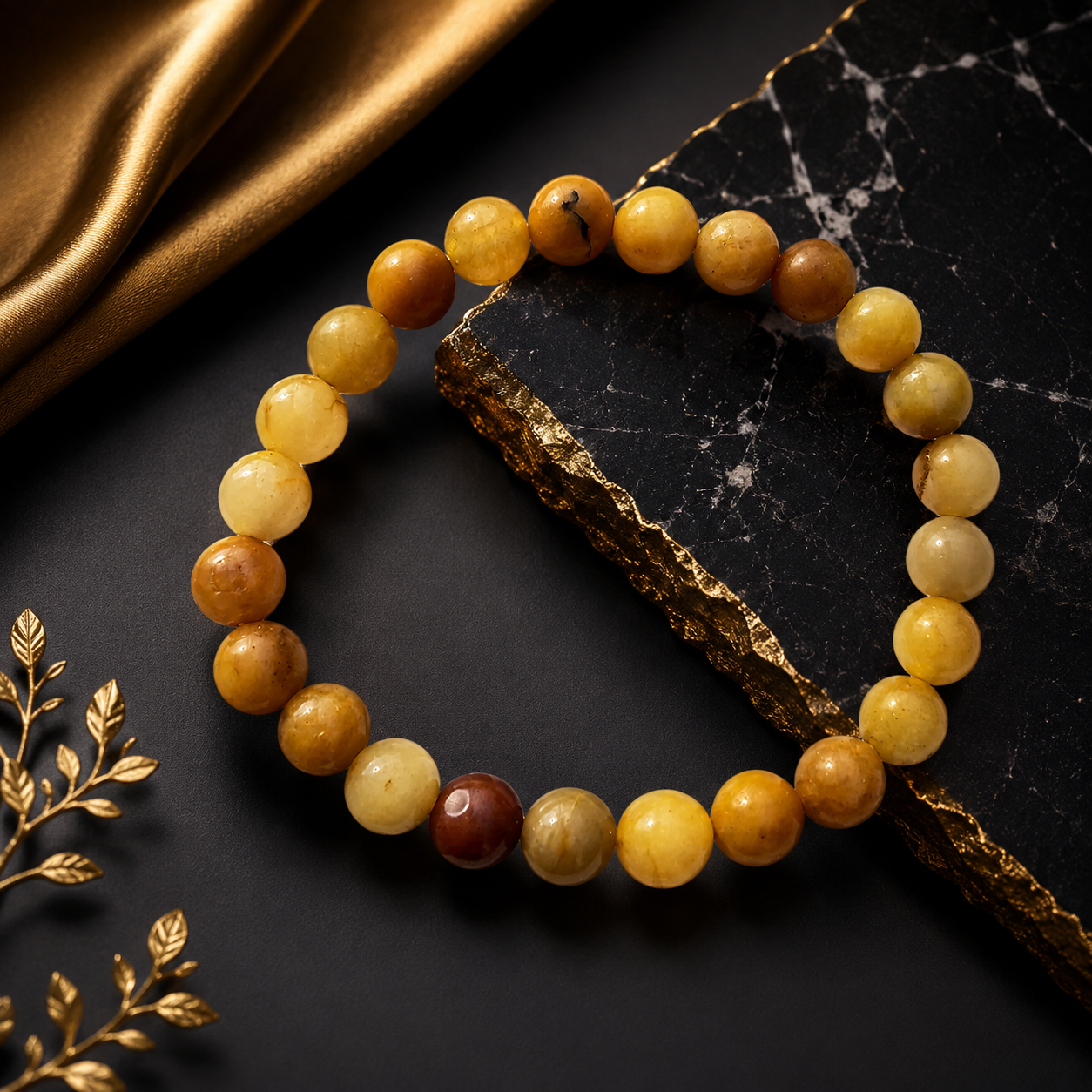 Natural Yellow Aventurine Bracelet | Premium Healing Crystal Beaded Bracelet