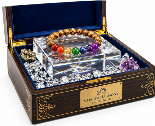 7 Chakra Crystal Bracelet with Wood Beads | 8 MM Natural Healing Bracelet