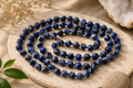 Natural Sodalite 108 Bead Knotted Mala Necklace | Healing Crystal Japa Prayer Beads for Meditation & Spiritual Balance