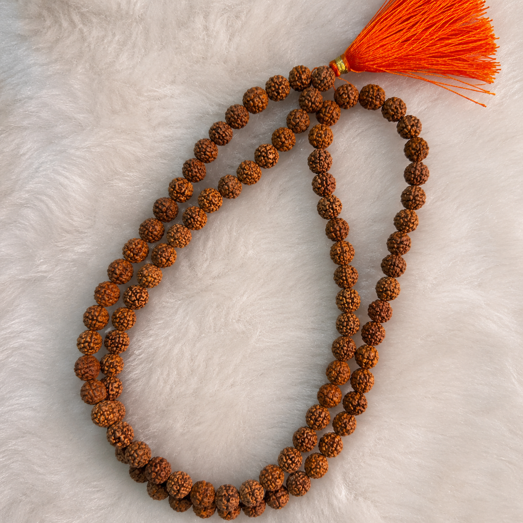 Rudraksh 108 Beads Jaap Mala for Meditation, Yoga & Spiritual Healing