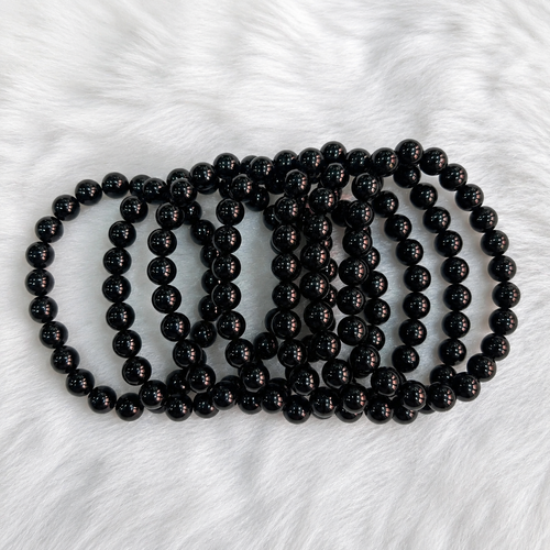 Black Tourmaline Bracelet 8mm | Natural Protection Crystal Bead Bracelet | Unisex Healing Stone Jewelry