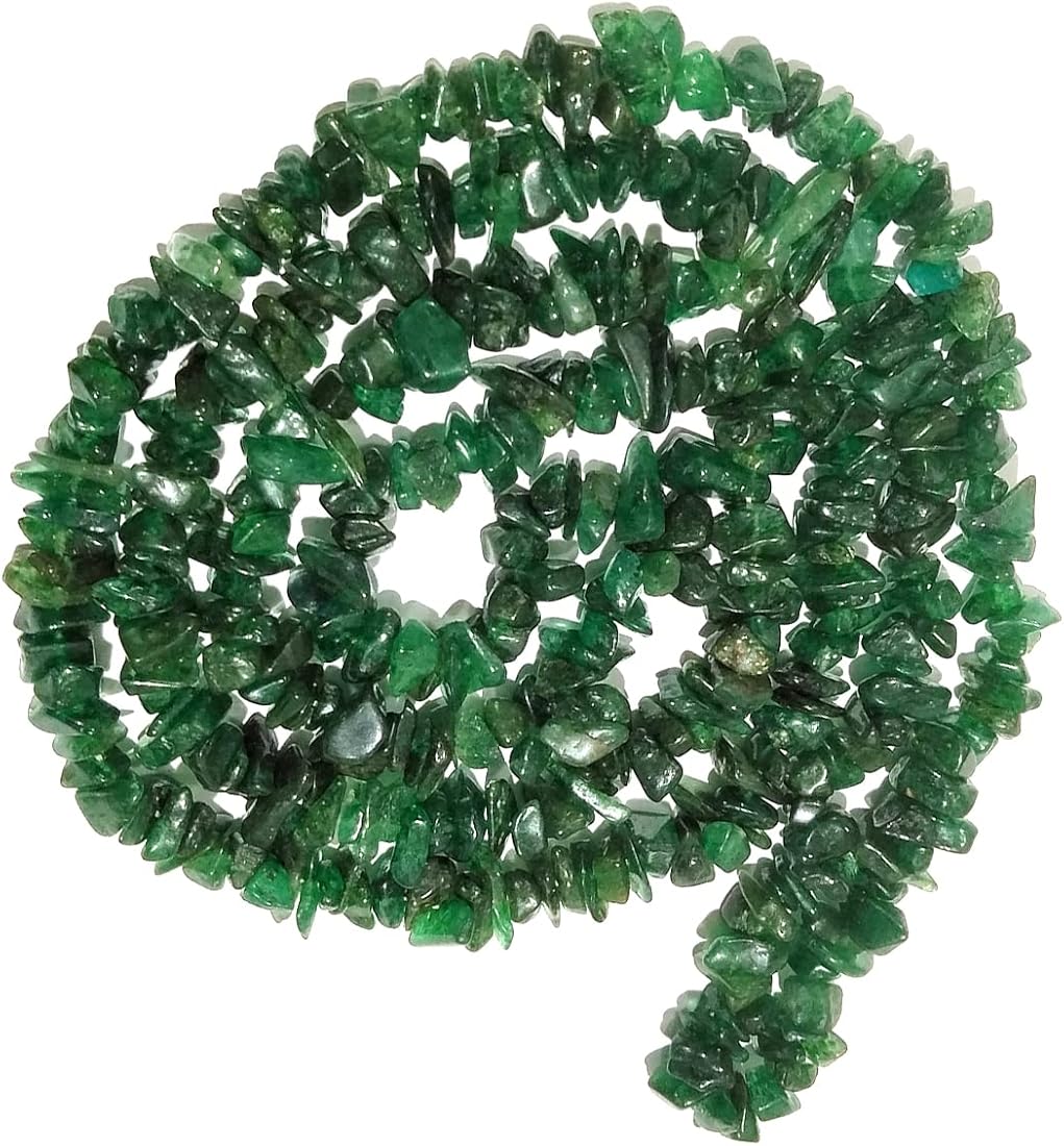Natural Emerald Uncut Mala | Genuine Emerald Chip Stone Necklace | Green Emerald Crystal Mala | Handmade Healing & Meditation Jewelry