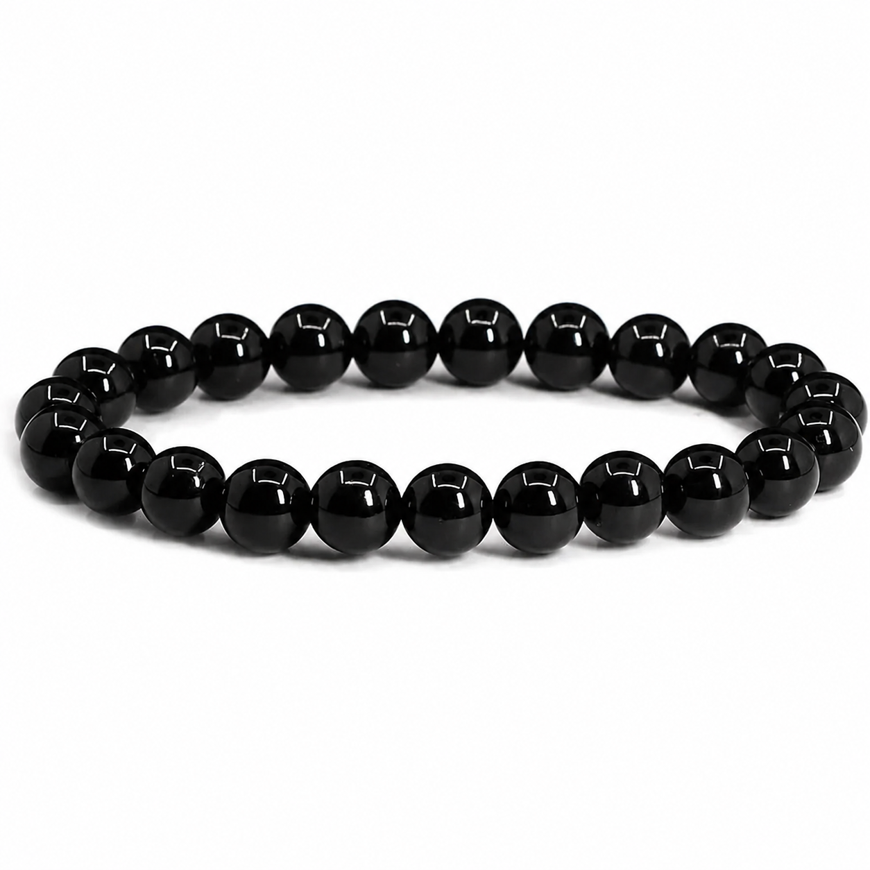Black Tourmaline Bracelet 8mm | Natural Protection Crystal Bead Bracelet | Unisex Healing Stone Jewelry