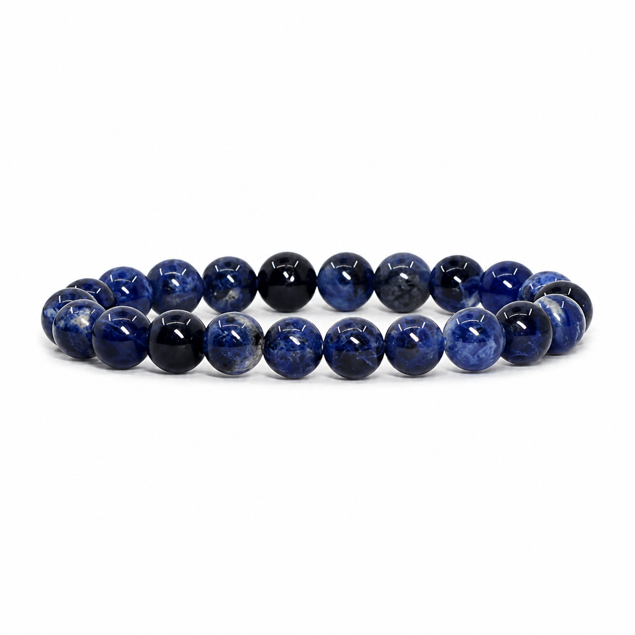 Natural Sodalite Bracelet 8 mm | Genuine Blue Sodalite Gemstone Beaded Bracelet