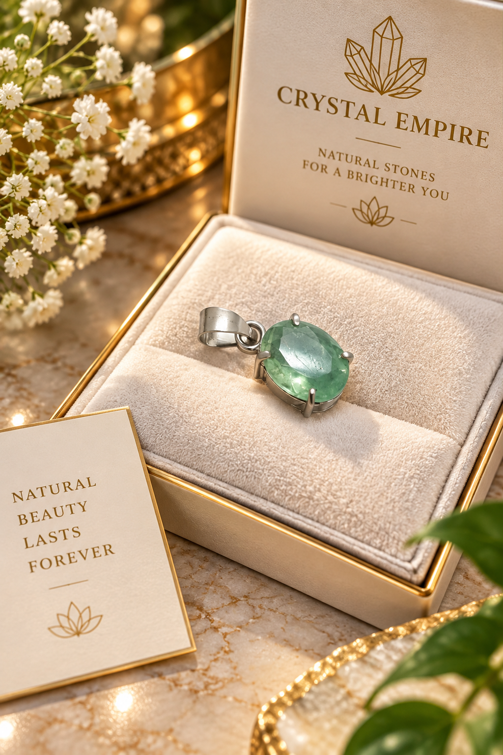 Green Fluorite Pendant | Natural Green Fluorite Crystal Pendant