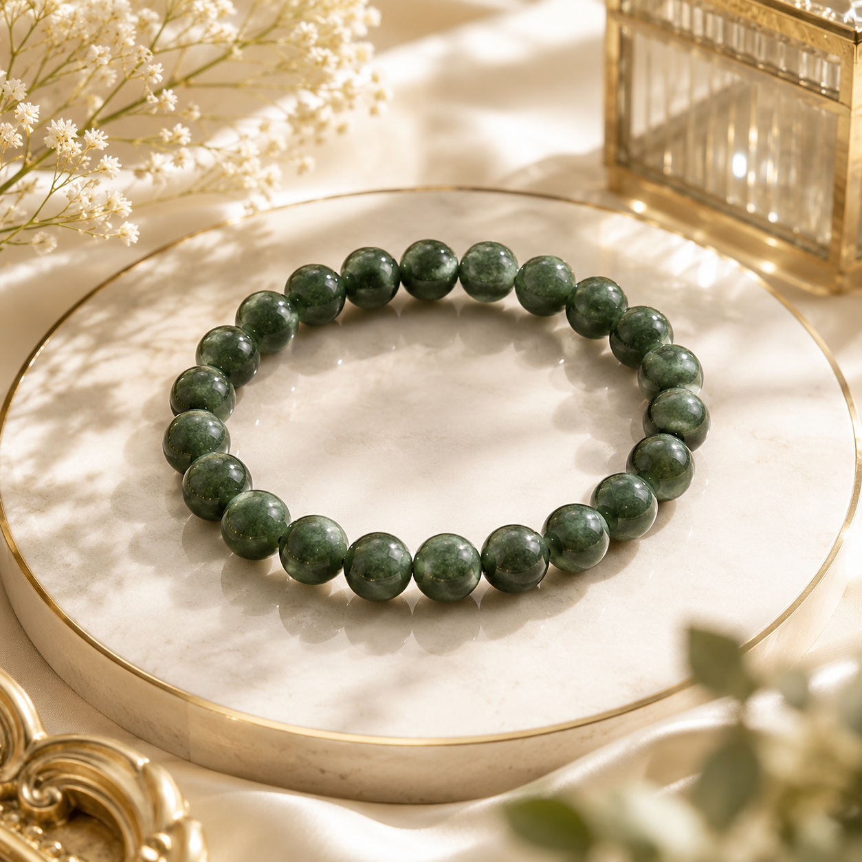 Natural Green Aventurine Crystal Bracelet | Luck, Prosperity & Heart Chakra Healing Bracelet